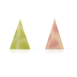 Décor en chocolat diablo triangle vert et rose 290 pièces 585 g