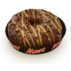 Donut enrobé d'un nappage de chocolat décoré chocolat et caramel 57 g