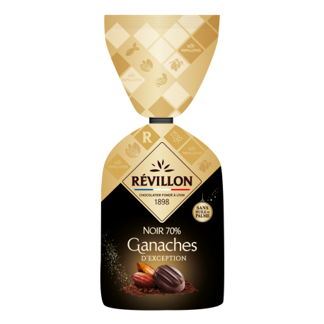 Assortiment de chocolat pralinés d'exception noir 70% 340g