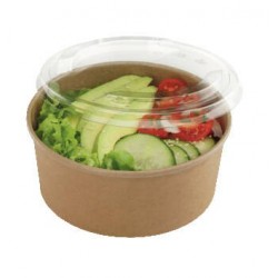Boîte salade pokepack kraft avec couvercle transparent 750 ml x 30