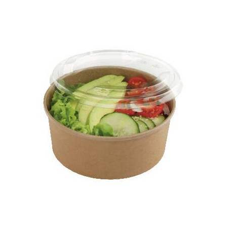 Boîte salade pokepack kraft avec couvercle transparent 750 ml x 30