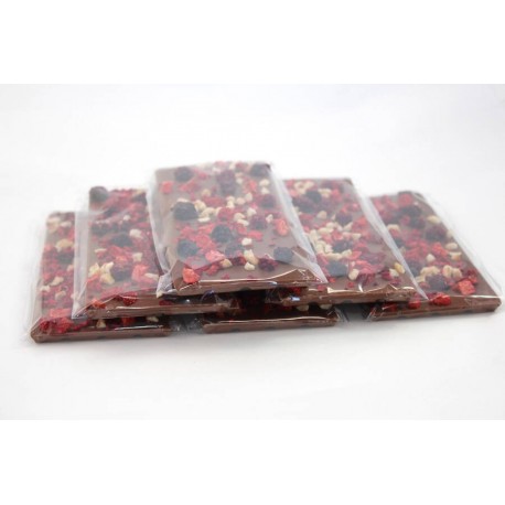 Tablette de chocolat noir inclusions fruits 90 g