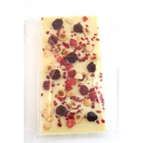 Tablette de chocolat blanc inclusions fruits 90 g