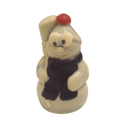 Bonhomme de neige lait et blanc en boite transparente 80g