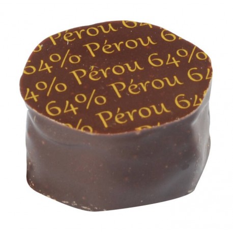 Bonbon de chocolat fourré de ganache chocolat noir Pérou 1.5 kg 