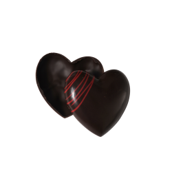 Moulage en chocolat noir coffret coeur 140 g