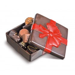 Moulage en chocolat noir coffret ruban 140g