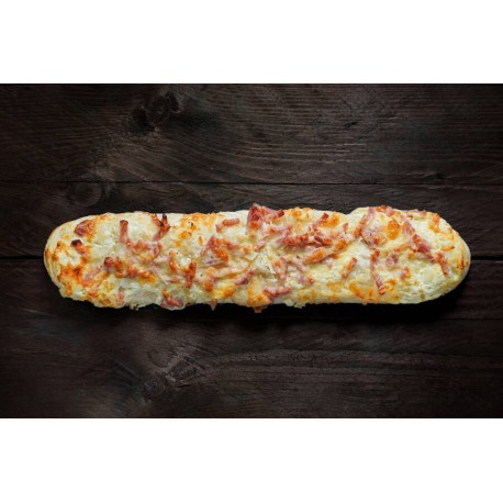 Baguettine gourmande précuite lardons, crème, oignons et emmental 170 g