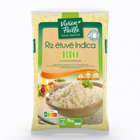 Riz long étuvé indica bio 5 kg