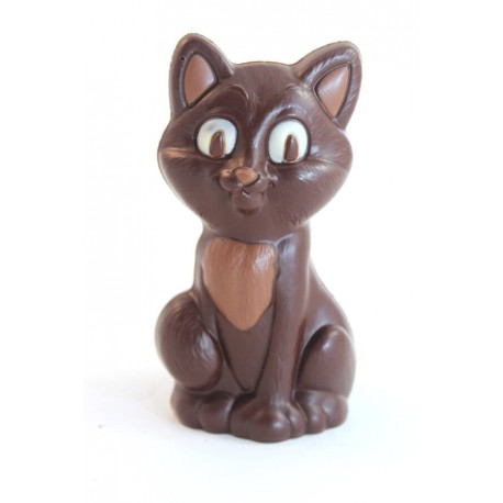 Moulage gribouille le chat chocolat noir 9 cm 80 g
