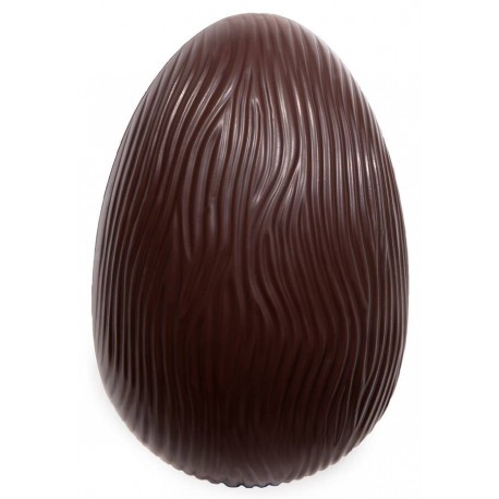 Moulage en chocolat noir oeuf strié 6.6 cm 35 g