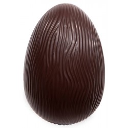 Moulage en chocolat noir oeuf strié 10 cm 50 g