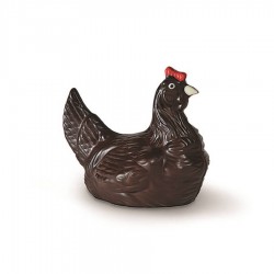 Moulage en chocolat noir poule 12 cm 140 g