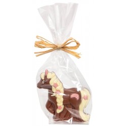 Moulage en chocolat lait décoré licorne en sachet 100g