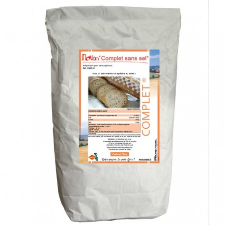 Préparation pour pain spécial Novem complet sans sel ajouté 25 kg