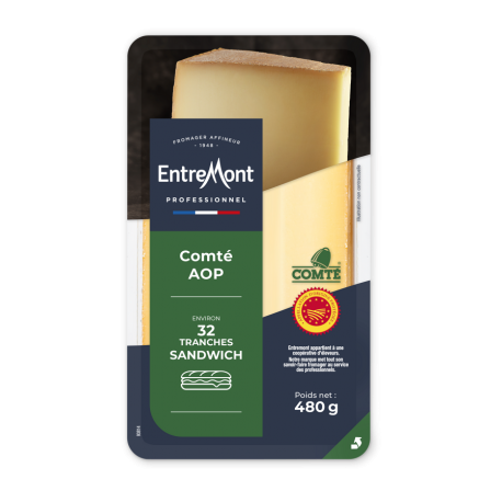Comté en tranches pour sandwich 29 % MG 480 g
