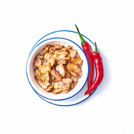Emincé de cuisse de poulet rôti tex mex IQF Halal 1 kg 