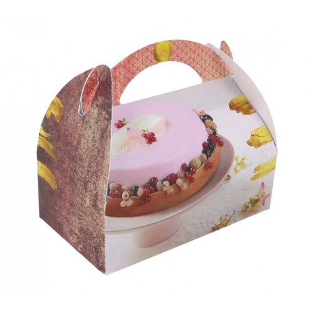 Boîte pâtissière à poignée Exquise FSC 17 x 15 x 5,5 cm x 50