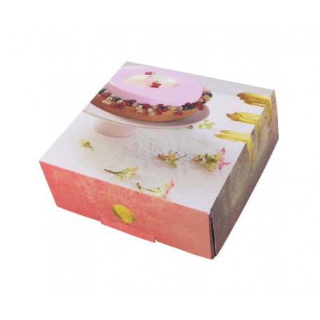 Boîte pâtissière carrée Exquise FSC 25 x 25 x 8 cm x 50