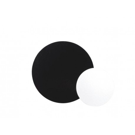 Rond carton blanc perle / noir 24 cm x 100