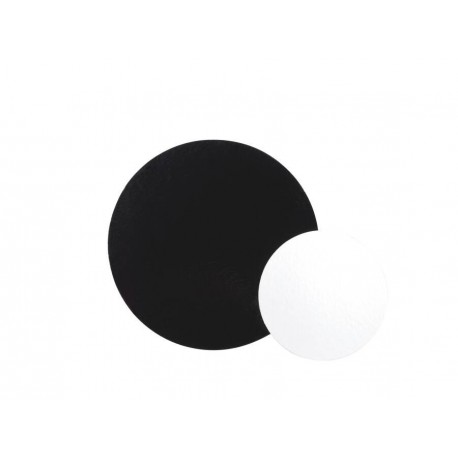 Rond carton blanc perle / noir 34 cm x 50