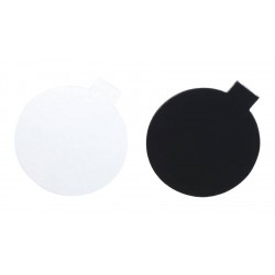 Rond carton blanc perle / noir avec languette 8 cm x 200