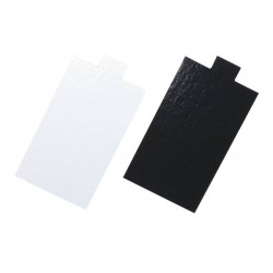 Rectangle carton blanc perle / noir avec languette 9.5 x 5.6 cm x 200