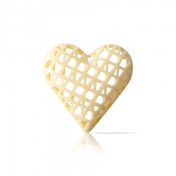 décor coeur blanc dentelle en chocolat blanc 32 pièces 256 g