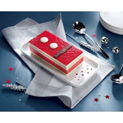 Bûche chocolat blanc fruits rouges manteau père Noël 18 cm 381 g