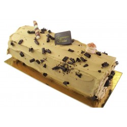 Bûche crème au beurre café décorée 180 x 70 x 60 mm 500 g