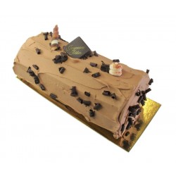 Bûche crème au beurre chocolat décorée 180 x 70 x 60 mm 500 g