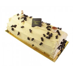 Bûche crème au beurre praliné décorée 180 x 70 x 60 mm 500 g