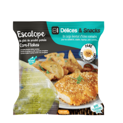 Escalope de poulet cuite pané cornflakes Halal 1 kg