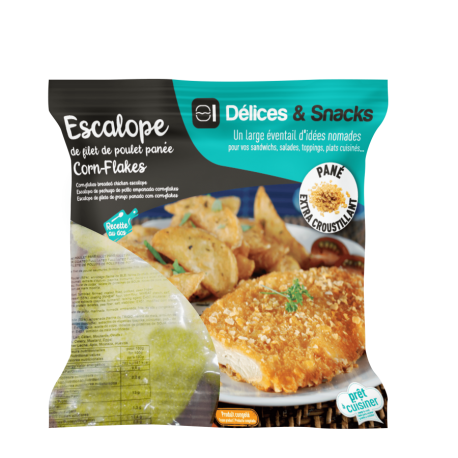 Escalope de poulet cuite pané cornflakes Halal 1 kg