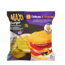 Burger maxi de filet de poulet cuit pané halal 120 g x 1.08 kg