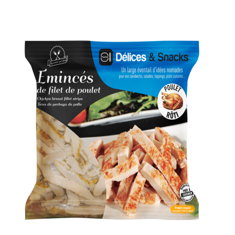 Emincé de poulet cuit rôti Halal 1 kg