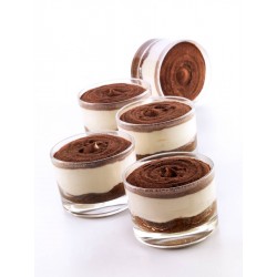 Verrine tiramisu glacée à la crème mascarpone et genoise imbibée au café 100 g 