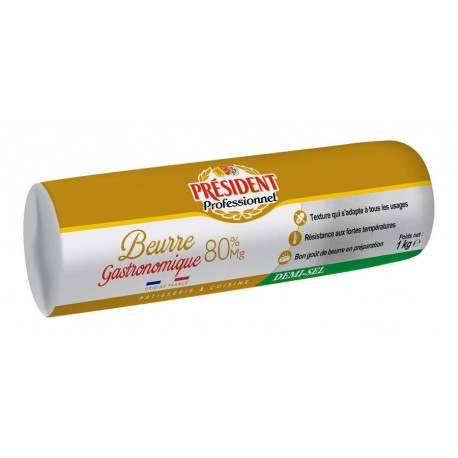 Beurre gastronomique demi-sel rouleau 1 kg