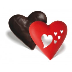 Moulage en chocolat noir coffret coeur 140 g