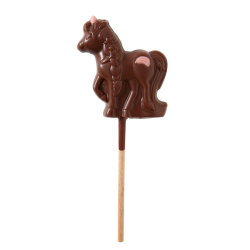 Sucette licorne 65 mm au chocolat au lait avec sachet 25 g