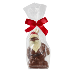 lMoulage en chocolat au lait décoré père noël hotte en sachet 80 g