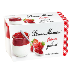 Yaourt au lait entier cremeux sur lit de fraise 125 g x 2