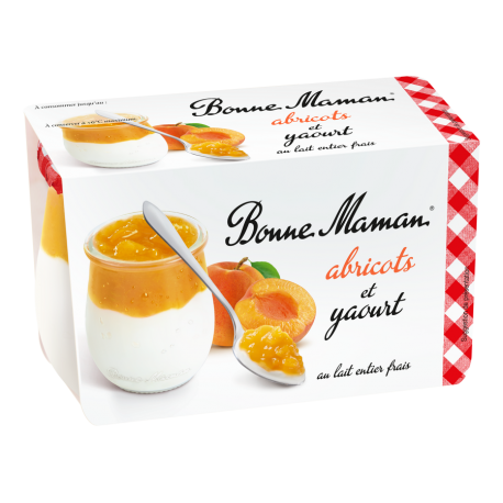 Abricot et yaourt au lait entier 125 g x 2