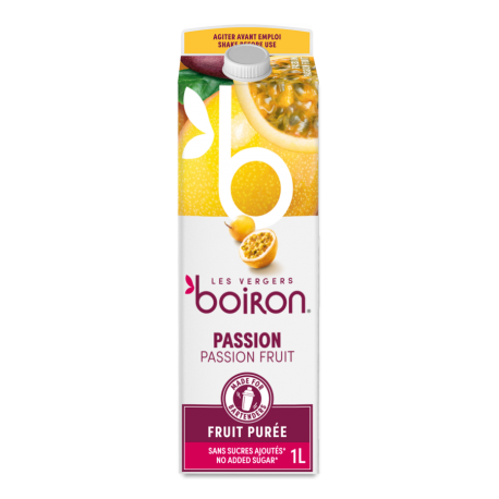 Purée de passion100% pasteurisée non sucrée 1 Litre