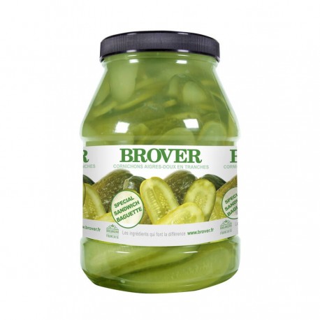 Cornichons aigres-doux en tranches 3/1