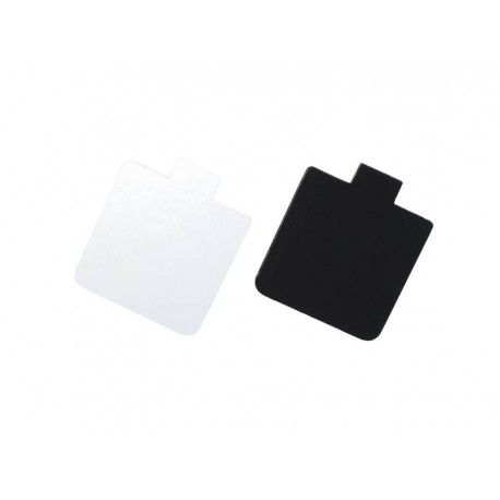 Carré carton blanc perle / noir avec languette 7 x 7 cm x 200