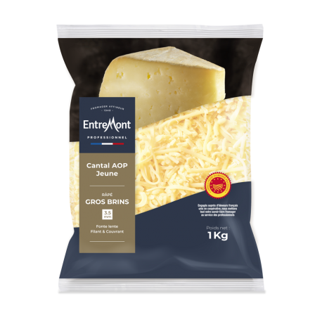 Cantal jeune râpé AOP pasteurisé 1 kg