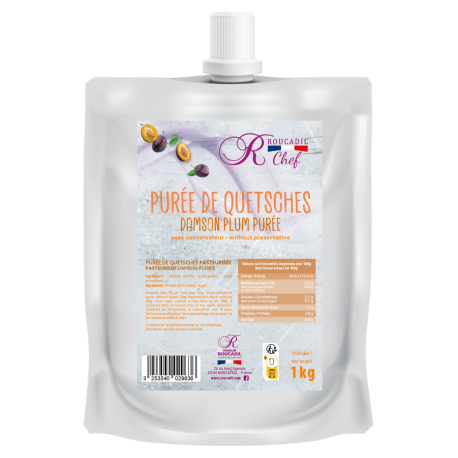 Purée de quetsches sans sucre ajoutée gourde doypack 1 kg