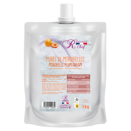 Purée de mirabelles sans sucre ajoutée gourde doypack 1 kg