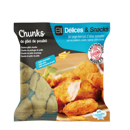 Filet de poulet panés en morceaux Halal 1 kg